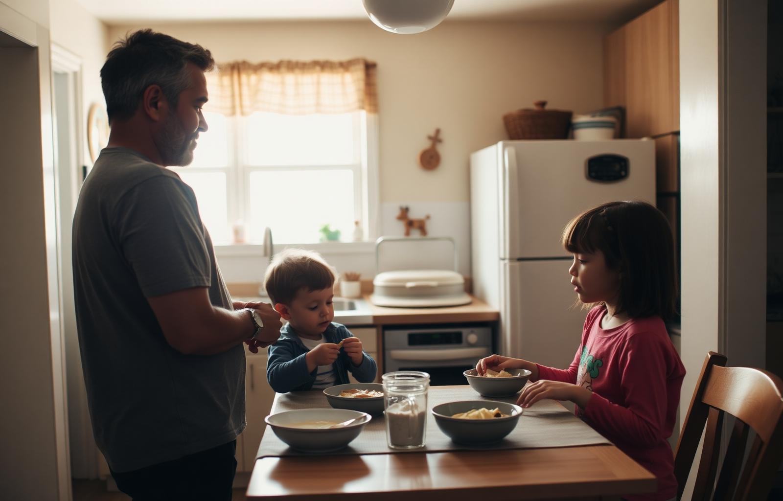 Single-income family at home